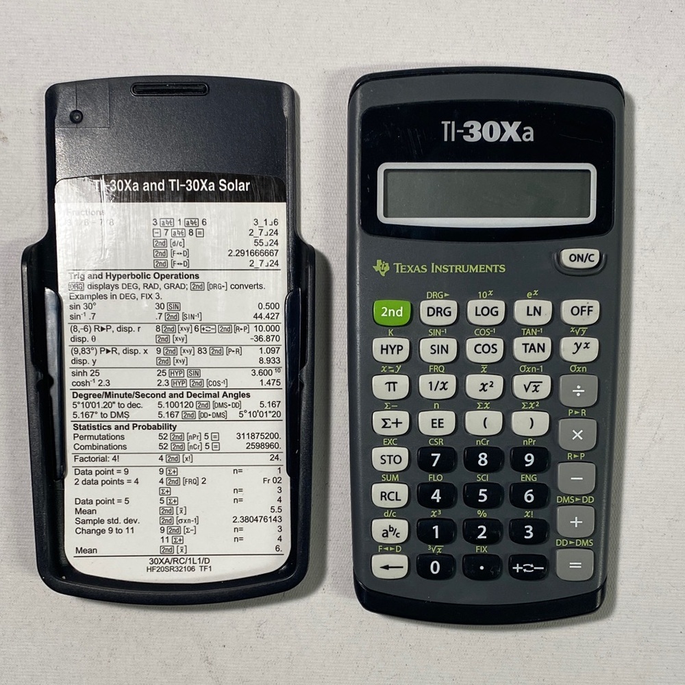 Texas Instruments TI-30Xa Calculator - Black and White